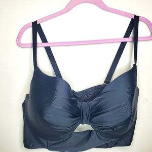 Cacique Lane Bryant Black Key Hole Bikini Top